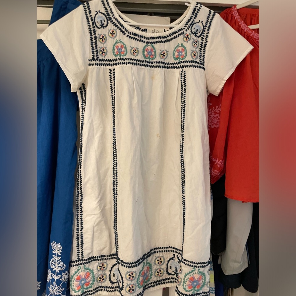 Embroidered White Dress